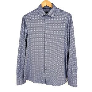 Bugatchi Ooohcotton 8 Way Stretch Performance Knit Shirt Mens Size M Air Blue